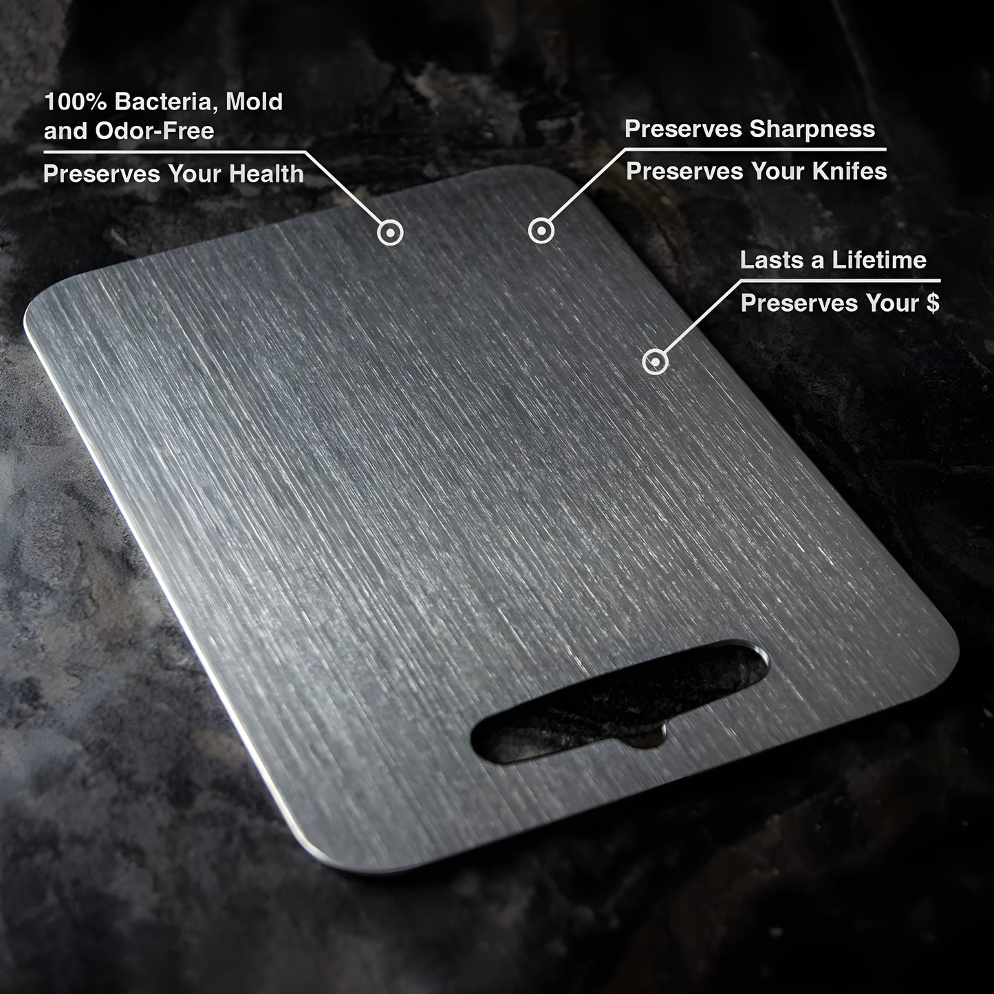 Certified Titan Haus™ Pure Titanium Cutting Board