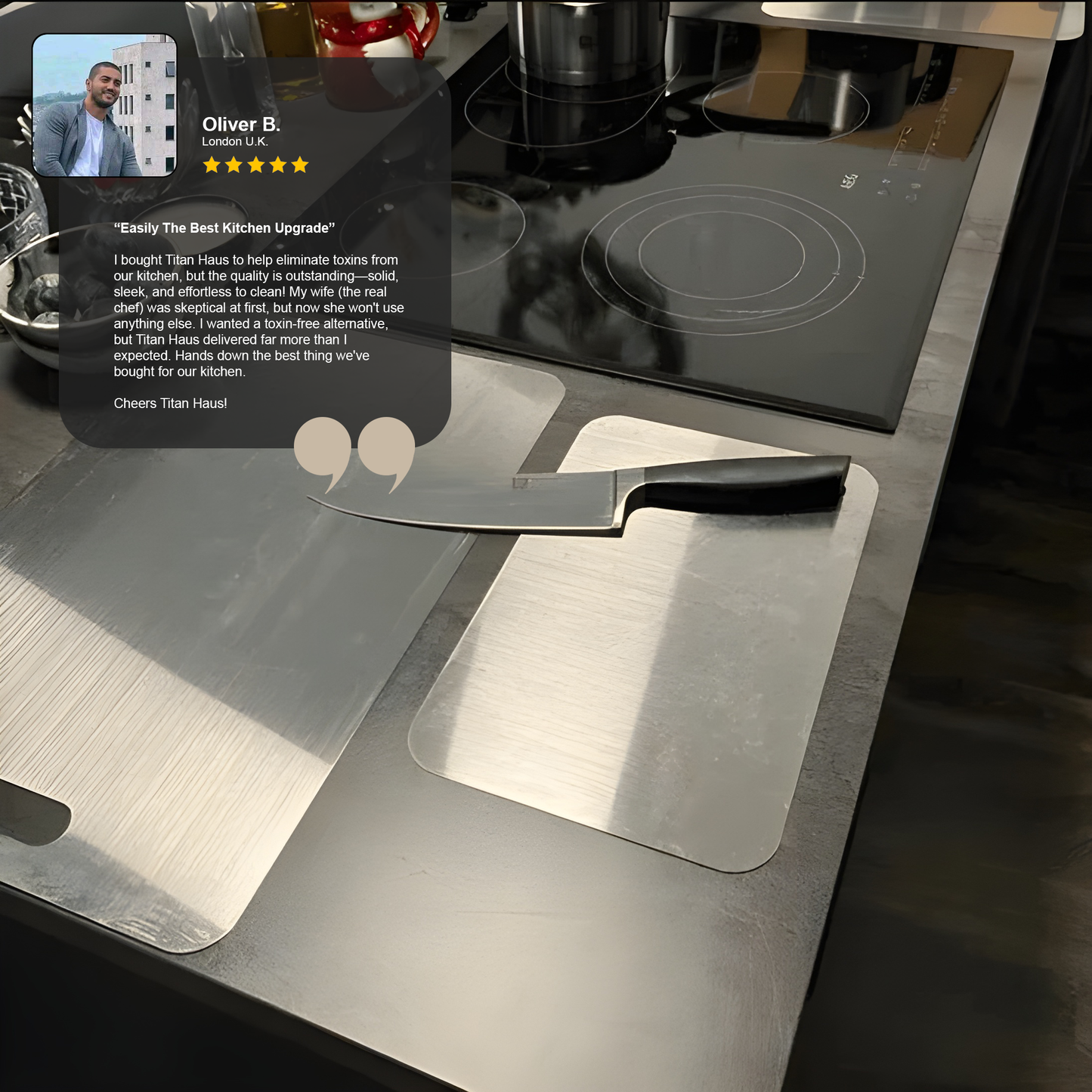 Certified Titan Haus™ Pure Titanium Cutting Board
