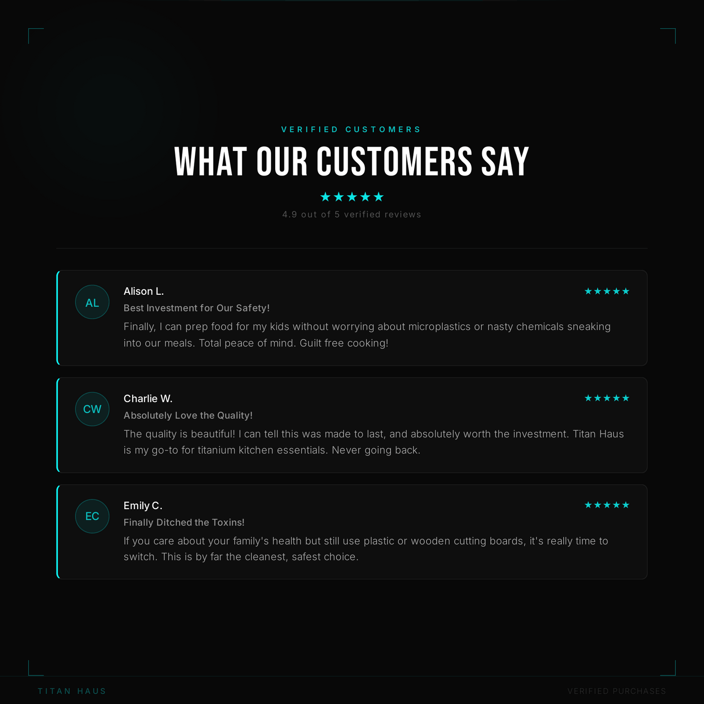 Certified Titan Haus™ Pure Titanium Cutting Board